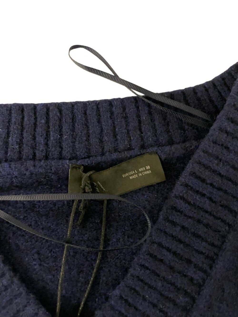 Zara Womens Sweater Large Knitwear Navy Blue Long Sleeve Pullover 2142/162 NWT - Picture 5 of 14